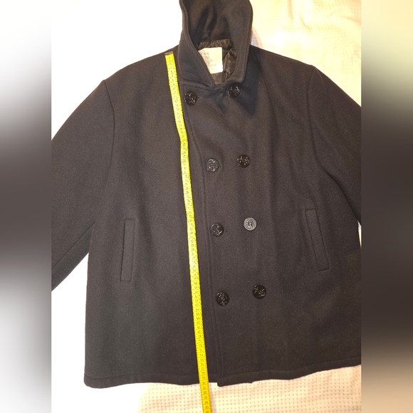 Vintage STYLE repro U.S.NAVY PEA COAT men Size XL Navy Civilian - Picture 4 of 6